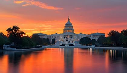 U.S. Capitol building at sunset
