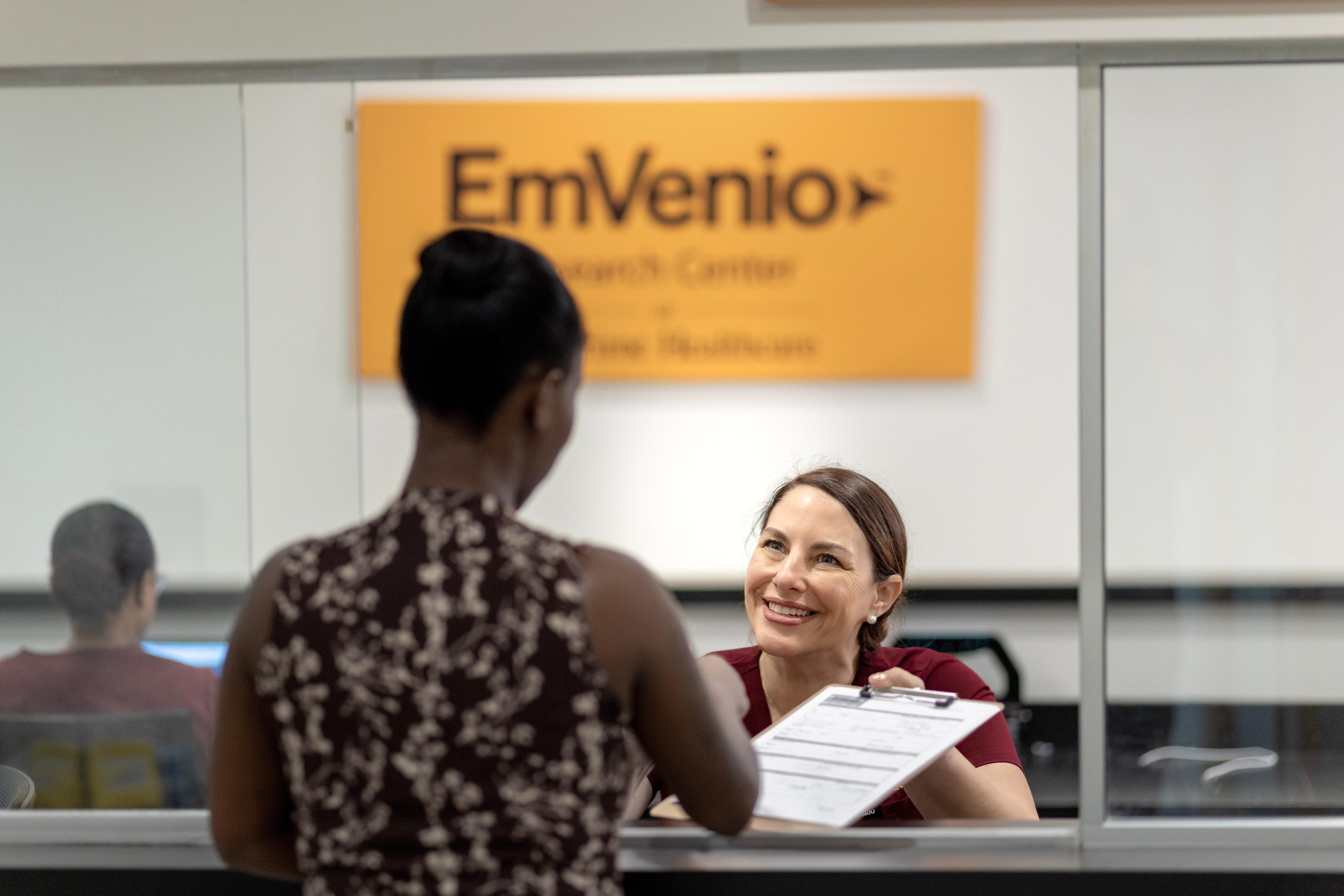 EmVenio Research Center front desk greeting
